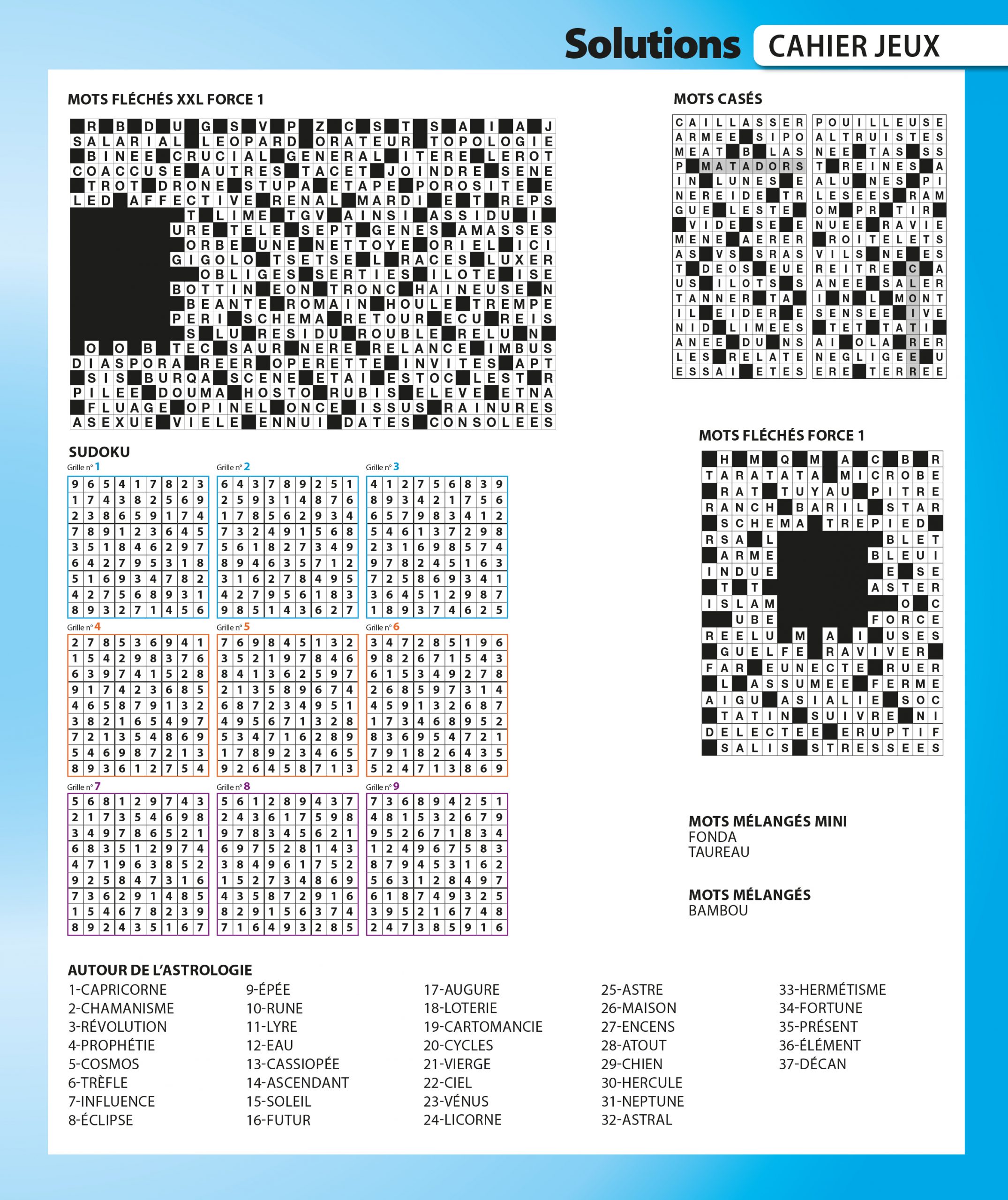 SOLUTIONS MOTS FLÉCHÉS MOTS CROISÉS